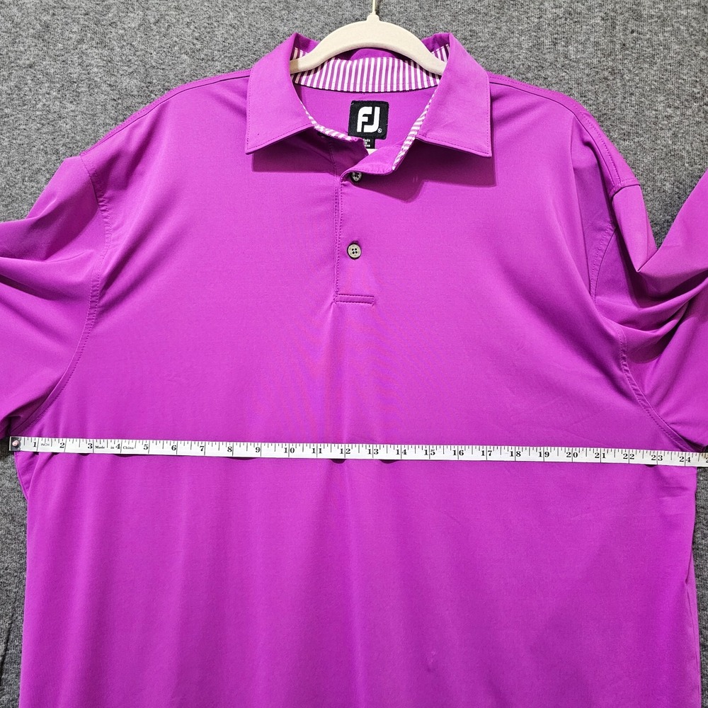 FootJoy Polo Shirt Men's XL Deep Magenta Purple Embroidered‎ Logo Short Sleeve - Picture 10 of 13